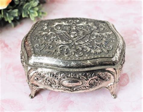 oval metal box with hinged lid silver|rectangular metal box with lid.